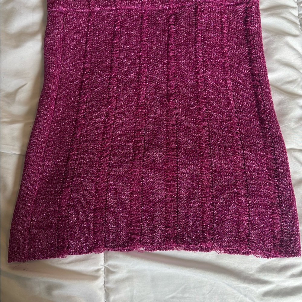 Chic Fuchsia Knit Mini Skirt